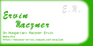 ervin maczner business card